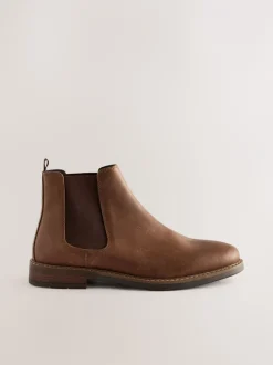 Boots*Next - Wasachtige leren Chelsea Boots Bruin