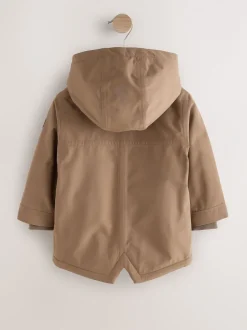 Jassen, Jacks En Kinderwagenpakjes|Jassen En Jacks*Next Bruin - Waterdichte parka met borgvoering (3mnd -7jr)