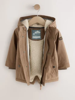 Jassen, Jacks En Kinderwagenpakjes|Jassen En Jacks*Next Bruin - Waterdichte parka met borgvoering (3mnd -7jr)
