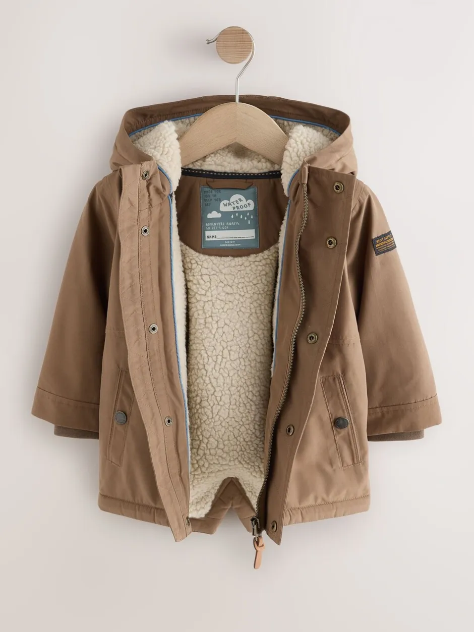 Jassen, Jacks En Kinderwagenpakjes|Jassen En Jacks*Next Bruin - Waterdichte parka met borgvoering (3mnd -7jr)