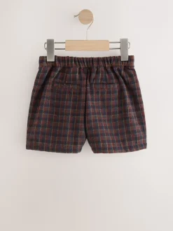 Shorts En Rokken*Next Bruin geruit - Shorts met geplooide voorkant (3-16jr)