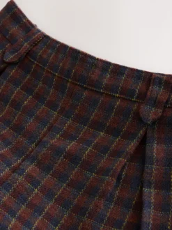 Shorts En Rokken*Next Bruin geruit - Shorts met geplooide voorkant (3-16jr)
