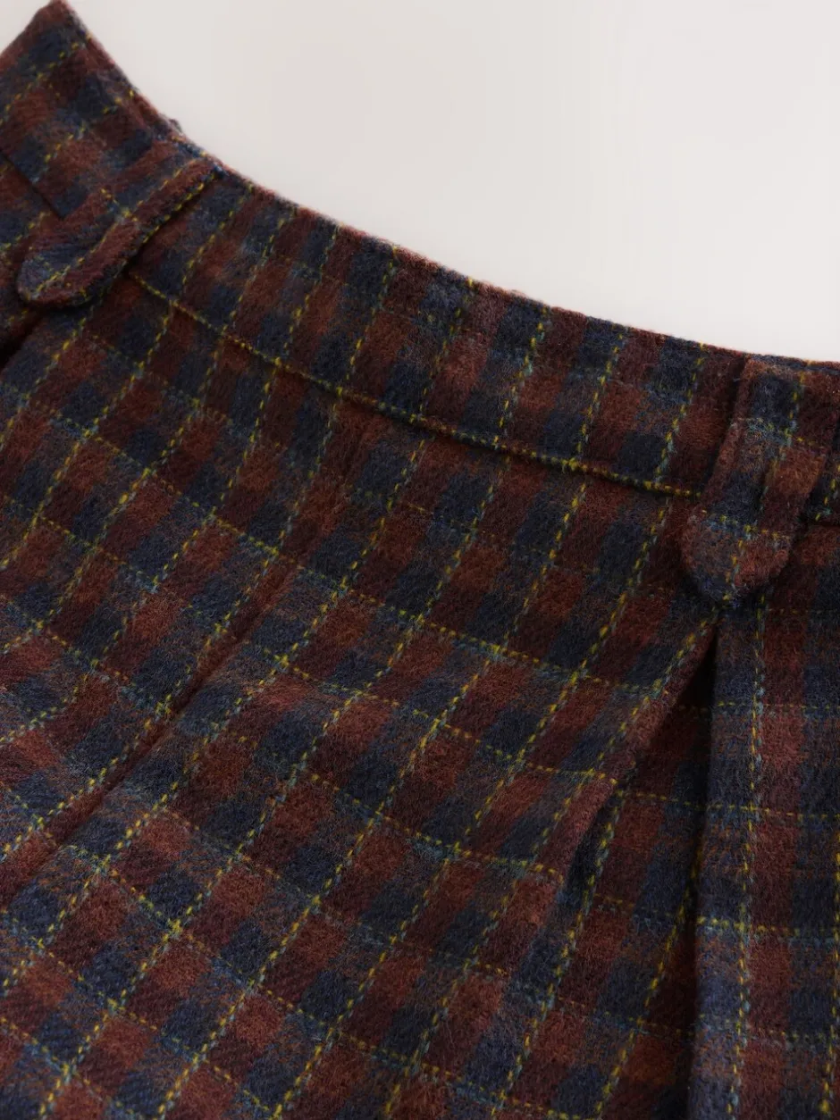 Shorts En Rokken*Next Bruin geruit - Shorts met geplooide voorkant (3-16jr)