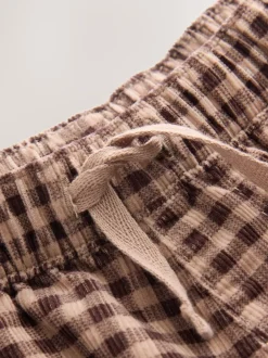 Broeken En Chino's|Next Bruin gingham-ruit - Corduroy broek met wijde pijpen (3mnd-7jr)