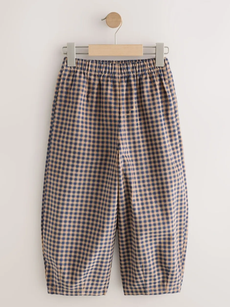 Broeken En Leggings|Next Bruin gingham-ruit - Pull-on corduroy broeken (3-16jr)