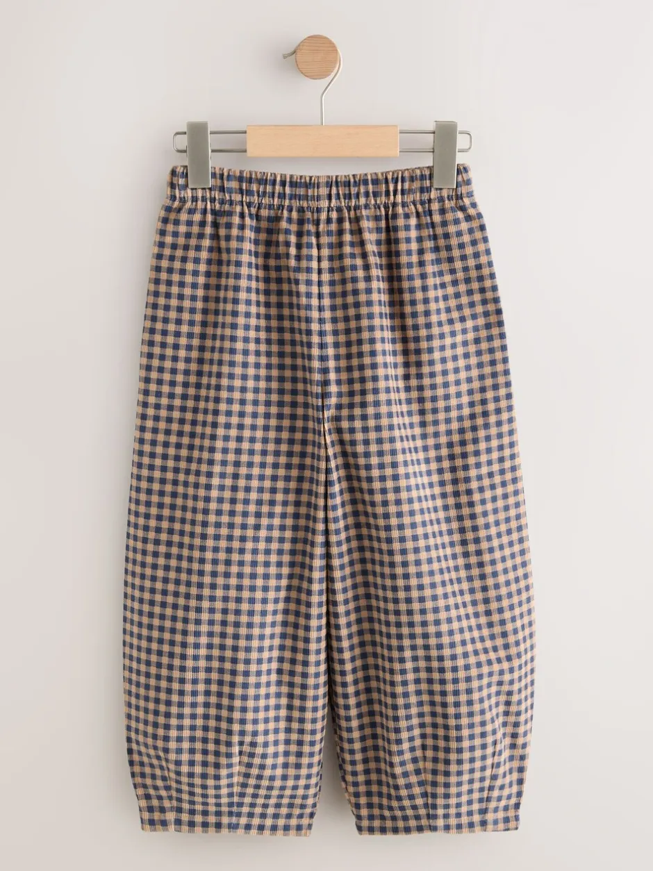Broeken En Leggings|Next Bruin gingham-ruit - Pull-on corduroy broeken (3-16jr)