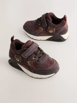 Sneakers|Next Bruin met beer - Elastische sportschoenen