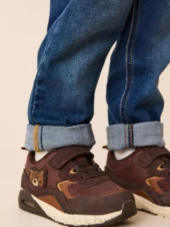 Sneakers|Next Bruin met beer - Elastische sportschoenen