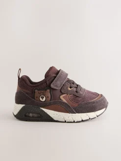 Sneakers|Next Bruin met beer - Elastische sportschoenen