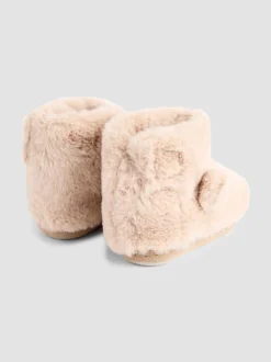 Pantoffels|Pantoffels*Jojo Maman Bébé - Plush Slipper Boots Bruin met beer
