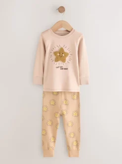 Nachtkleding En Pyjama's|Pyjama's|Next - Verpakking van 3 knusse pyjama's (9 mnd-9 jr) Bruin met beer/Ster