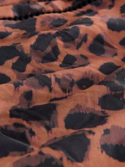 Badkleding|Next - Hoogsluitend ondersteunend badpak met buikcorrigerend effect Bruin met dierenprint