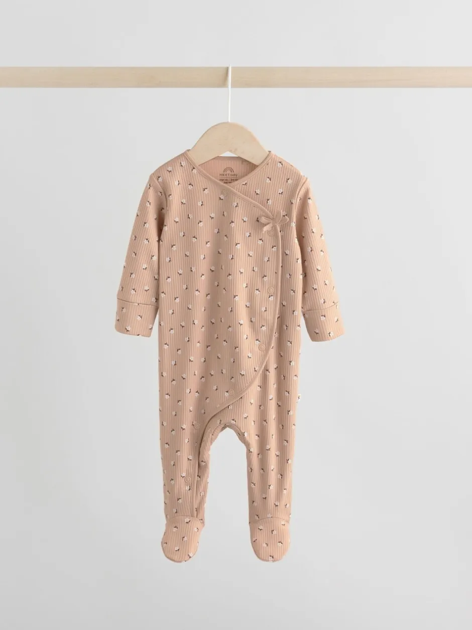 Multipacks|Babypakjes En Babypyjama's|Next Bruin met fijne bloemenprint - Verpakking van 3 babypyjama's (0-2jr)