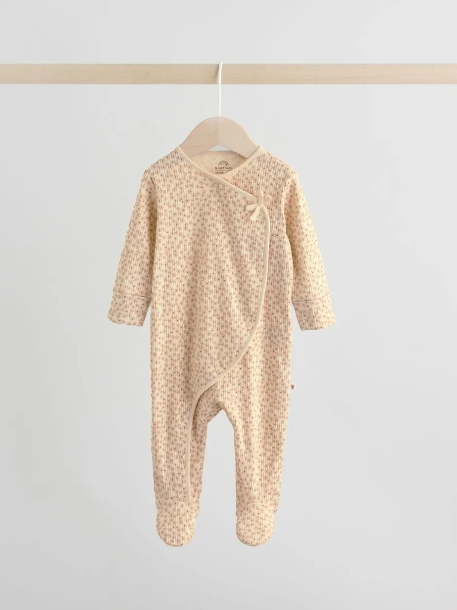 Multipacks|Babypakjes En Babypyjama's|Next Bruin met fijne bloemenprint - Verpakking van 3 babypyjama's (0-2jr)