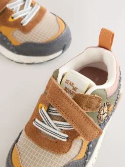 Babyschoenen|Sneakers*Next Bruin met leeuw - Elastische sportschoenen