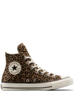 Sneakers|Converse - Chuck Taylor Suede All Over High Trainers Bruin met luipaardprint