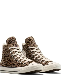 Sneakers|Converse - Chuck Taylor Suede All Over High Trainers Bruin met luipaardprint