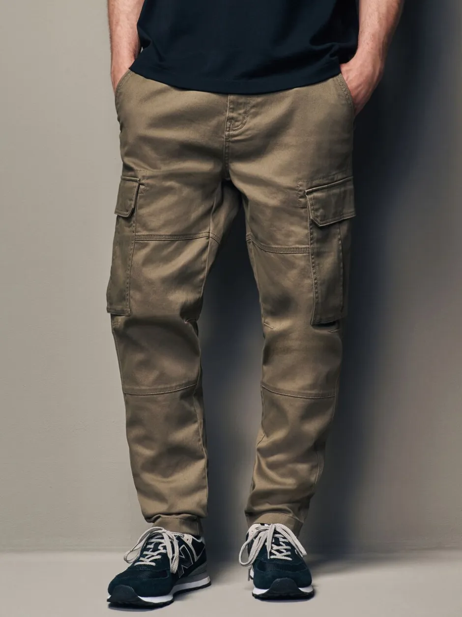 Broeken En Chino's*Next Bruin met paddenstoel - Slim Fit - Katoenen cargostretchbroek