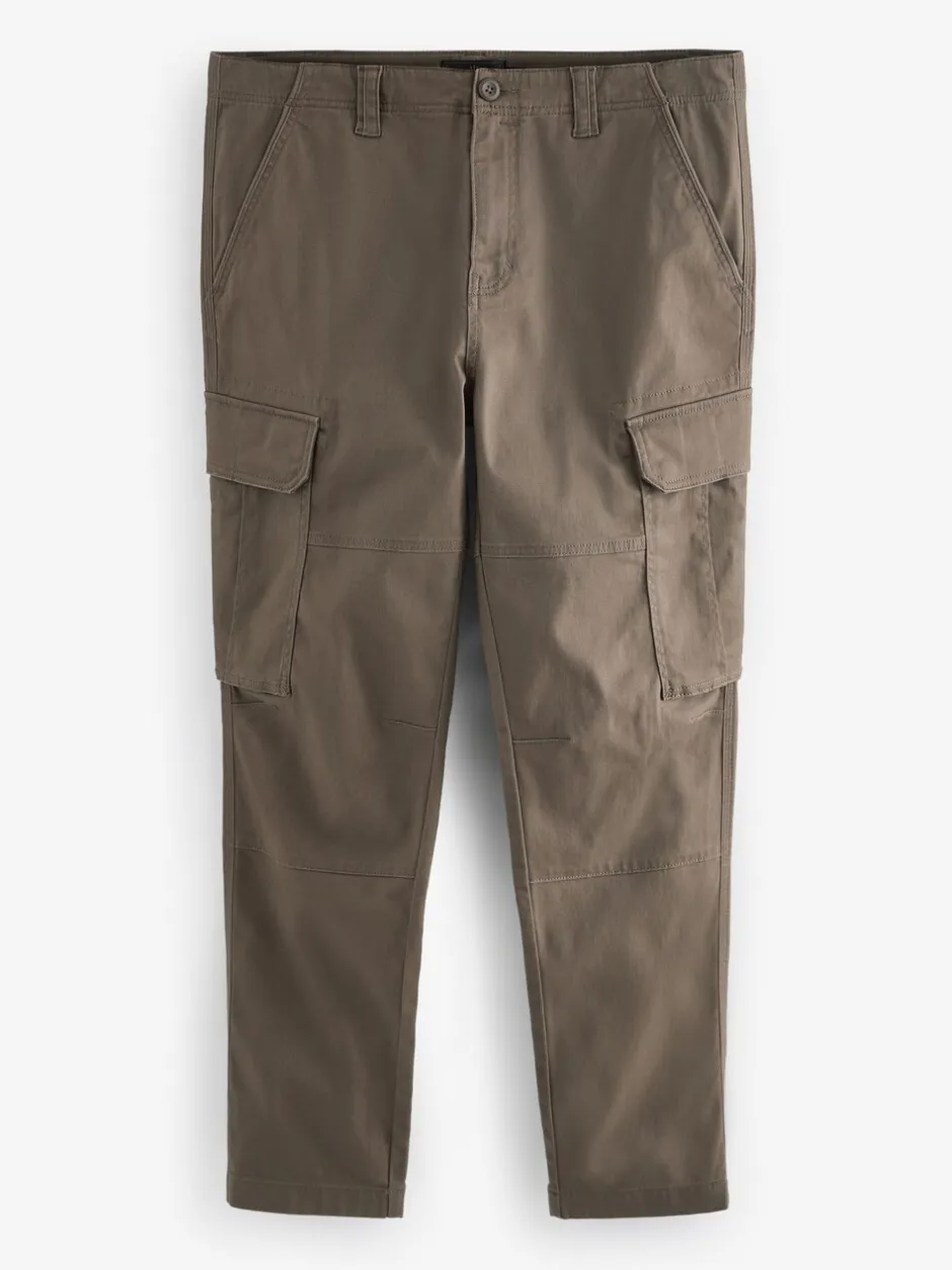 Broeken En Chino's*Next Bruin met paddenstoel - Slim Fit - Katoenen cargostretchbroek