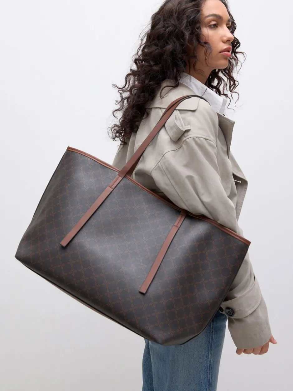 Tassen En Portemonnees|Next Bruin monogram - Grote schoudertas