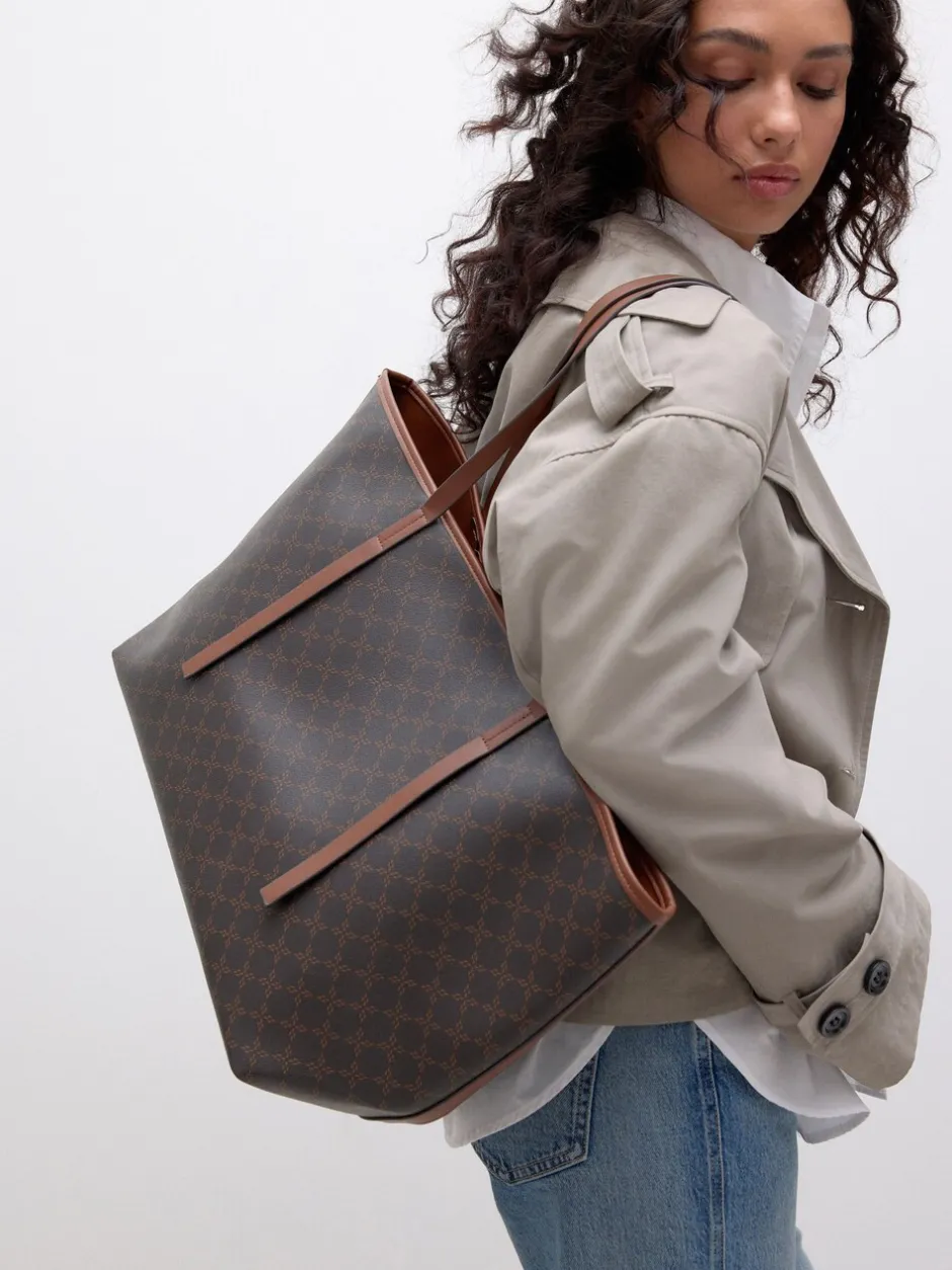 Tassen En Portemonnees|Next Bruin monogram - Grote schoudertas