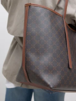 Tassen En Portemonnees|Next Bruin monogram - Grote schoudertas