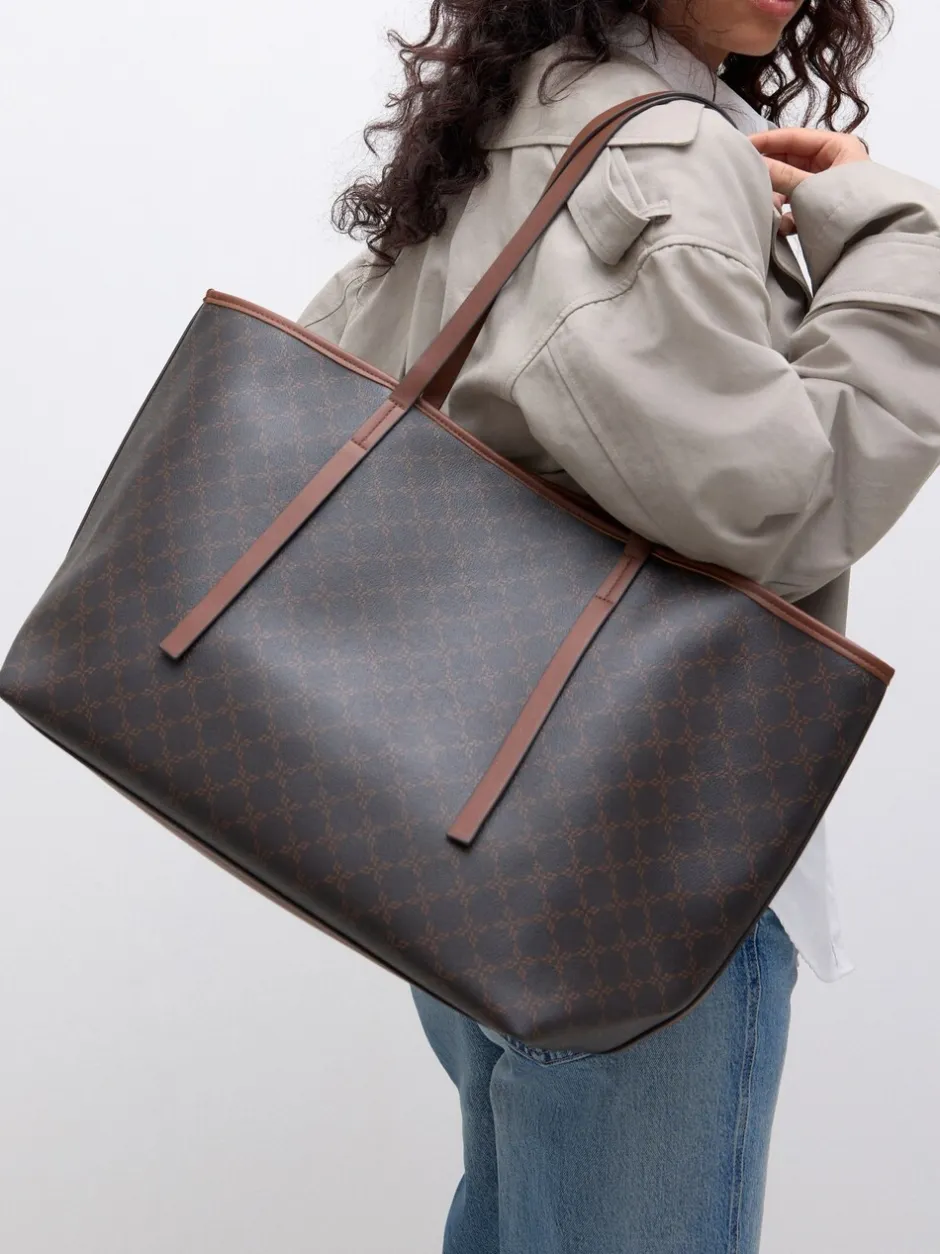 Tassen En Portemonnees|Next Bruin monogram - Grote schoudertas