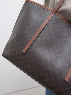 Tassen En Portemonnees|Next Bruin monogram - Grote schoudertas