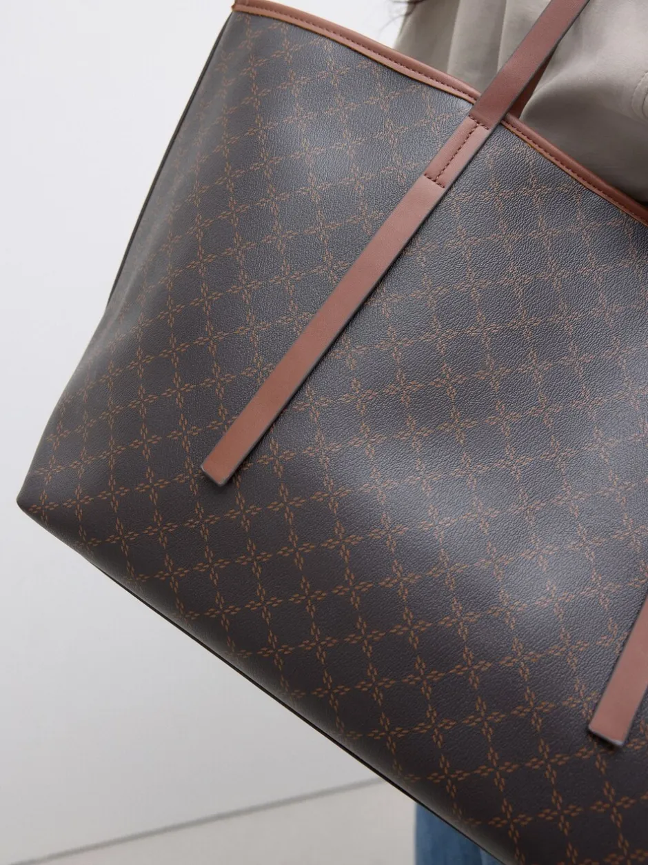 Tassen En Portemonnees|Next Bruin monogram - Grote schoudertas