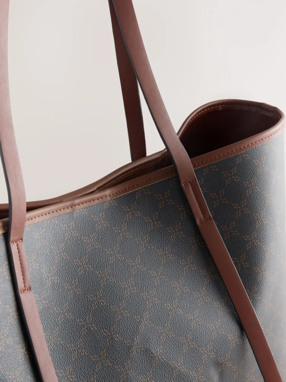 Tassen En Portemonnees|Next Bruin monogram - Grote schoudertas