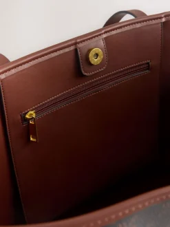 Tassen En Portemonnees|Next Bruin monogram - Grote schoudertas