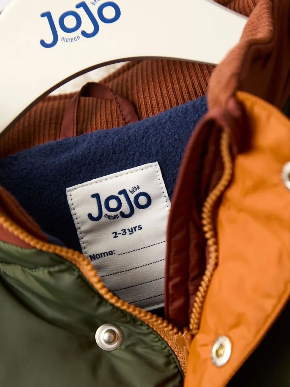 Schoolkleding|Jojo Maman Bébé - Borg Lined Hooded Puffer Coat Bruin multi