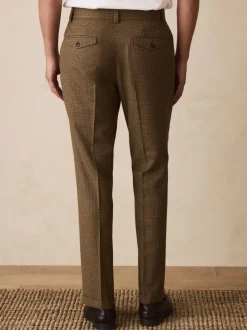Formele Broek|Next Bruin pied-de-poule - Slim Fit - Smart Textured Trousers
