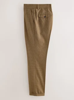 Formele Broek|Next Bruin pied-de-poule - Slim Fit - Smart Textured Trousers