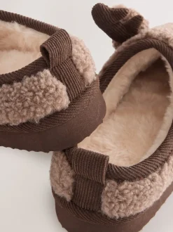 Pantoffels|Next Bruin rendier - Kerstmis Gezellige Pantoffel Muiltjes