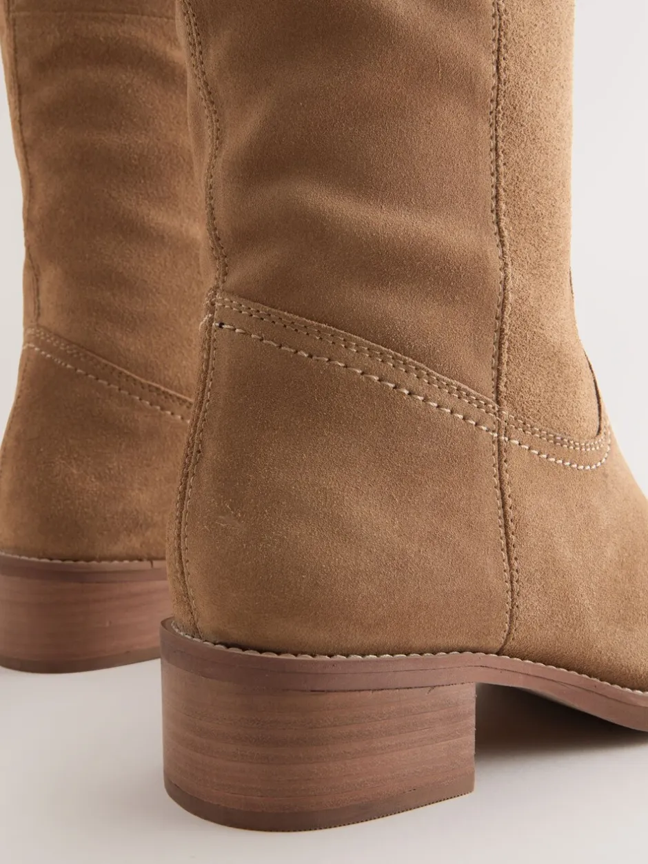 Boots|Next - Forever Comfort® kniehoge instaplaarzen Bruin suède
