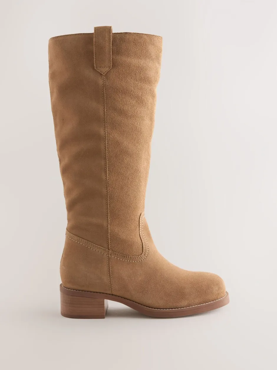 Boots|Next - Forever Comfort® kniehoge instaplaarzen Bruin suède