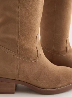 Boots|Next - Forever Comfort® kniehoge instaplaarzen Bruin suède