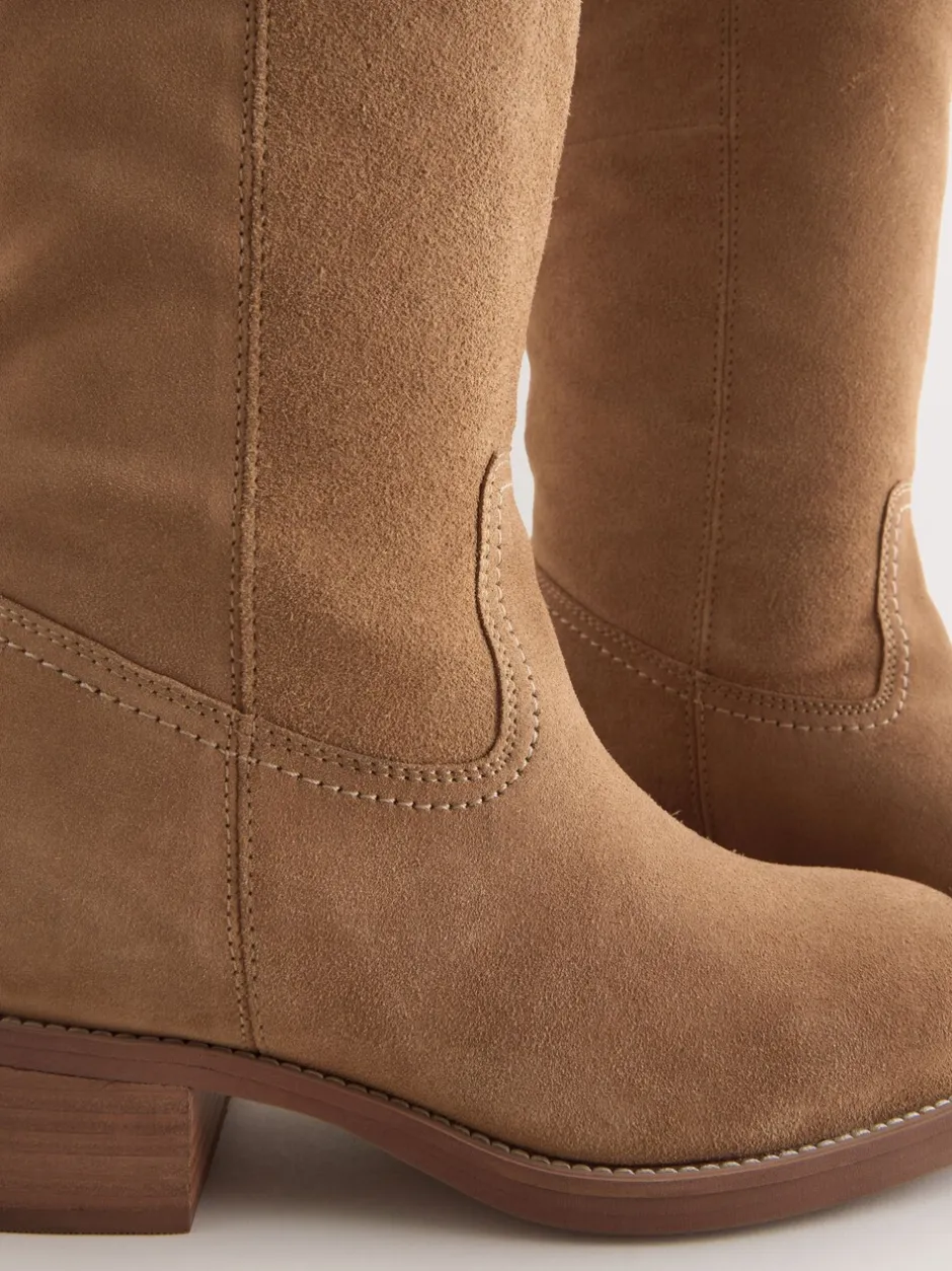 Boots|Next - Forever Comfort® kniehoge instaplaarzen Bruin suède