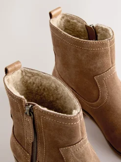 Boots*Next Bruin suède - Forever Comfort® enkellaarzen met rits aan de zijkant