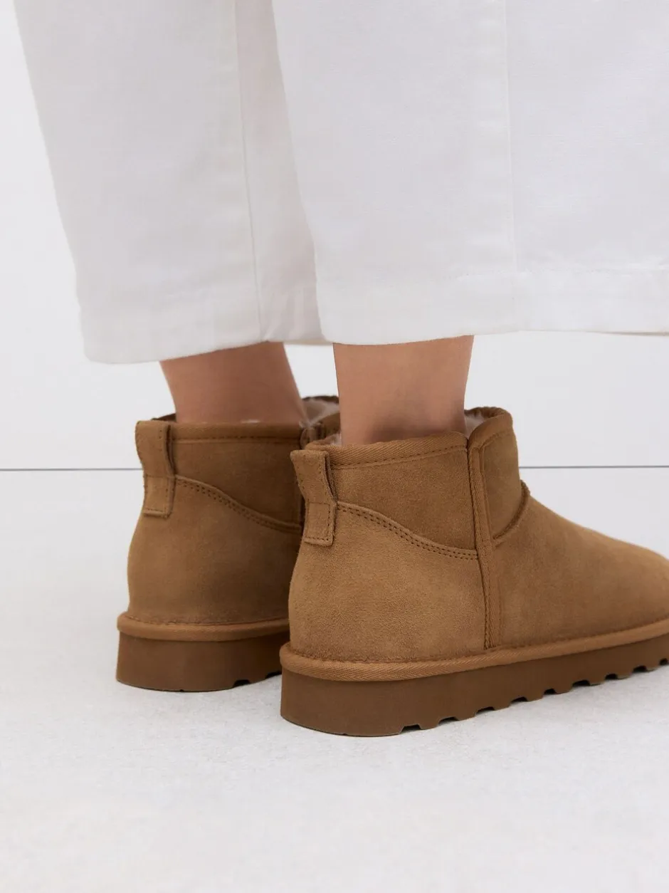 Ruimvallend En Extraruimvallend|Boots|Next - Waterafstotende enkellaarzen van imitatiebont Bruin suède