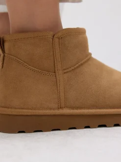 Boots*Next - Waterafstotende enkellaarzen van imitatiebont Bruin suède