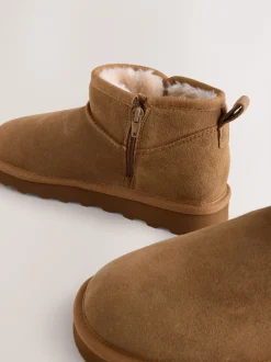 Boots*Next - Waterafstotende enkellaarzen van imitatiebont Bruin suède
