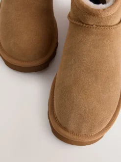 Boots*Next - Waterafstotende enkellaarzen van imitatiebont Bruin suède