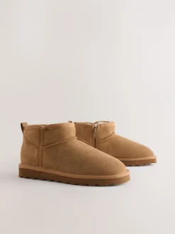 Boots*Next - Waterafstotende enkellaarzen van imitatiebont Bruin suède