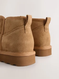 Boots*Next - Waterafstotende enkellaarzen van imitatiebont Bruin suède