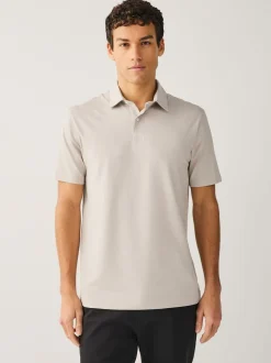 Poloshirts*Next Bruin/Blauw/Naturel - Set van 3 jersey poloshirts met korte mouwen