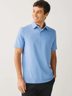 Poloshirts*Next Bruin/Blauw/Naturel - Set van 3 jersey poloshirts met korte mouwen