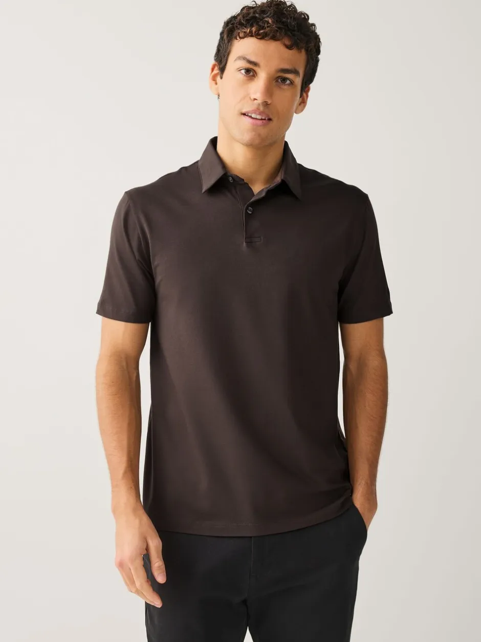 Poloshirts*Next Bruin/Blauw/Naturel - Set van 3 jersey poloshirts met korte mouwen