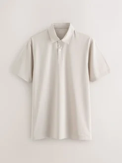 Poloshirts*Next Bruin/Blauw/Naturel - Set van 3 jersey poloshirts met korte mouwen